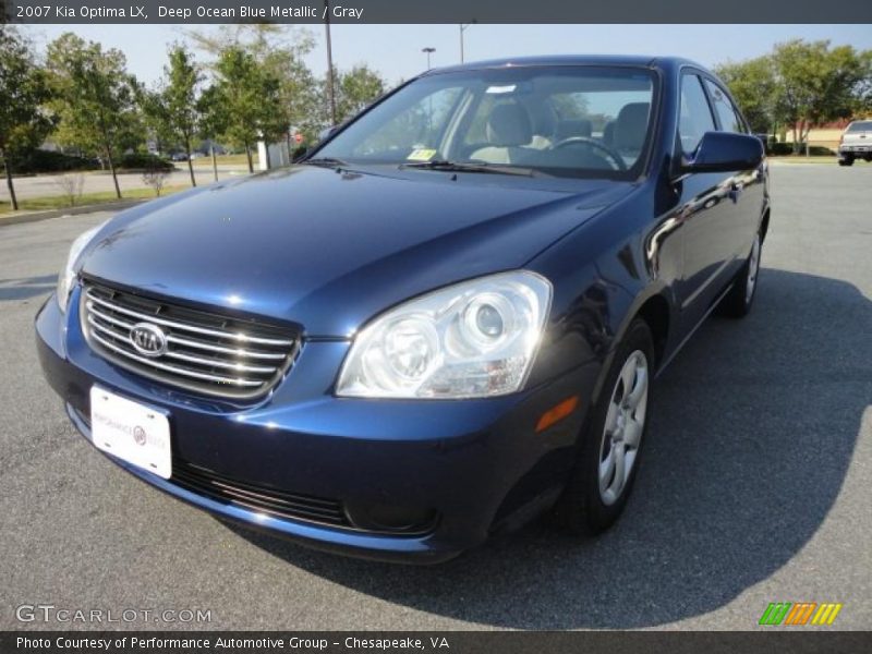Deep Ocean Blue Metallic / Gray 2007 Kia Optima LX