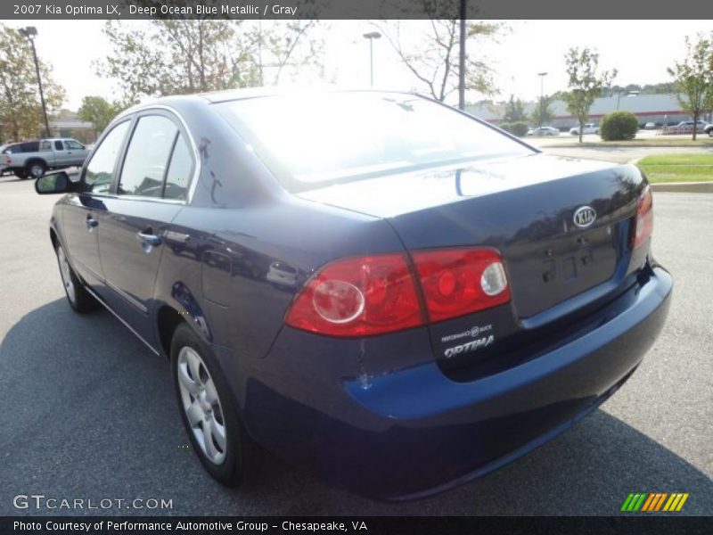 Deep Ocean Blue Metallic / Gray 2007 Kia Optima LX