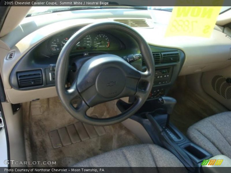 Summit White / Neutral Beige 2005 Chevrolet Cavalier Coupe
