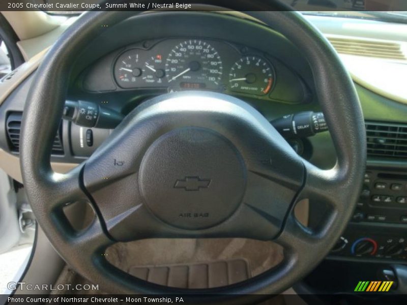 Summit White / Neutral Beige 2005 Chevrolet Cavalier Coupe