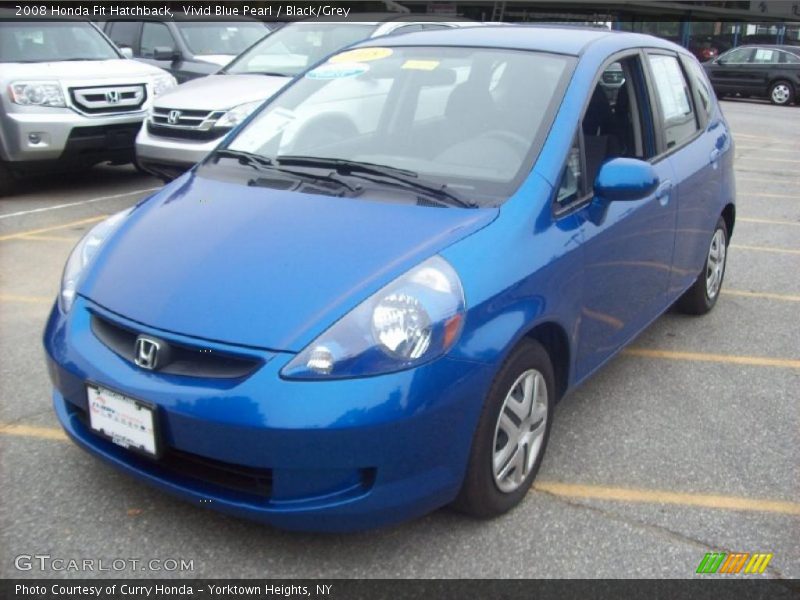 Vivid Blue Pearl / Black/Grey 2008 Honda Fit Hatchback