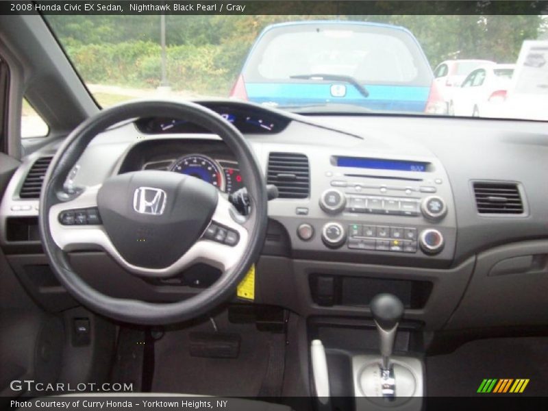 Nighthawk Black Pearl / Gray 2008 Honda Civic EX Sedan