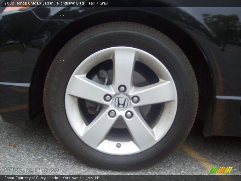 Nighthawk Black Pearl / Gray 2008 Honda Civic EX Sedan