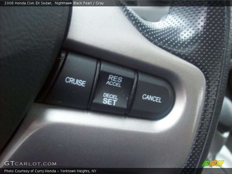Nighthawk Black Pearl / Gray 2008 Honda Civic EX Sedan