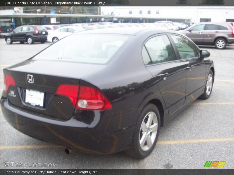 Nighthawk Black Pearl / Gray 2008 Honda Civic EX Sedan