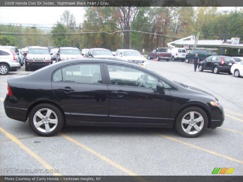Nighthawk Black Pearl / Gray 2008 Honda Civic EX Sedan