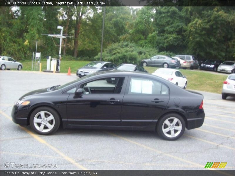 Nighthawk Black Pearl / Gray 2008 Honda Civic EX Sedan