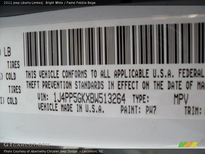 Bright White / Pastel Pebble Beige 2011 Jeep Liberty Limited