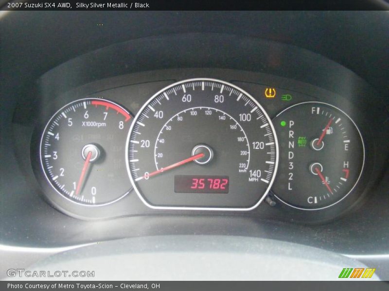 Silky Silver Metallic / Black 2007 Suzuki SX4 AWD