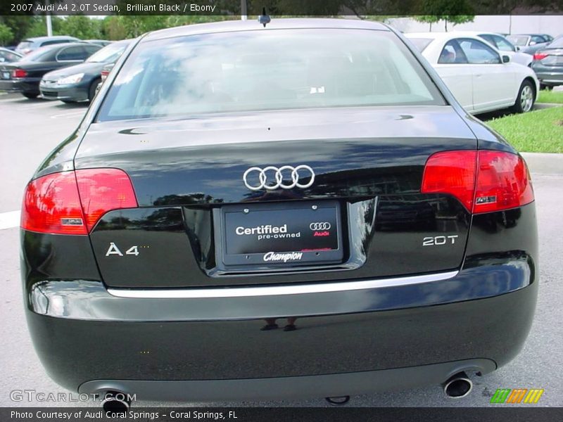 Brilliant Black / Ebony 2007 Audi A4 2.0T Sedan