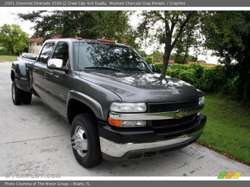 Medium Charcoal Gray Metallic / Graphite 2001 Chevrolet Silverado 3500 LS Crew Cab 4x4 Dually