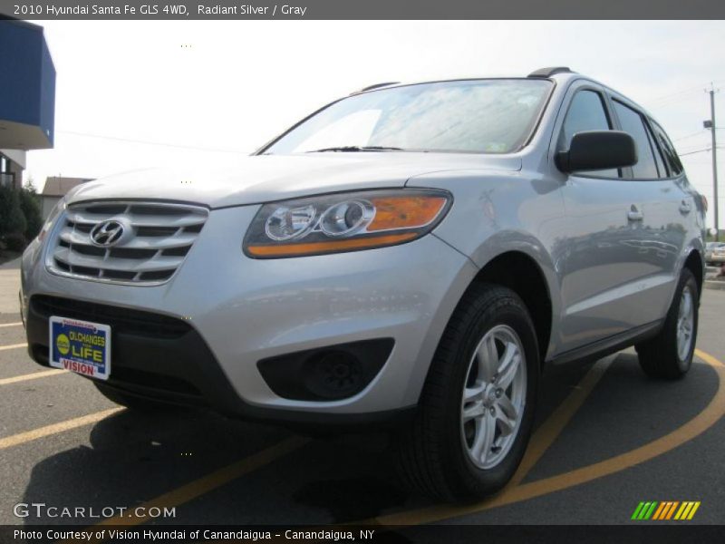 Radiant Silver / Gray 2010 Hyundai Santa Fe GLS 4WD