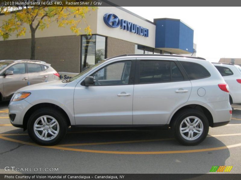 Radiant Silver / Gray 2010 Hyundai Santa Fe GLS 4WD