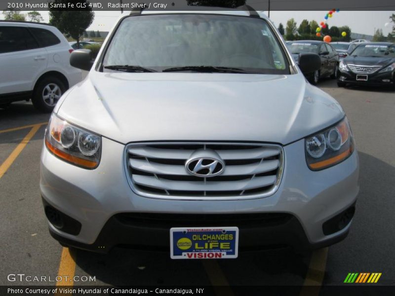 Radiant Silver / Gray 2010 Hyundai Santa Fe GLS 4WD
