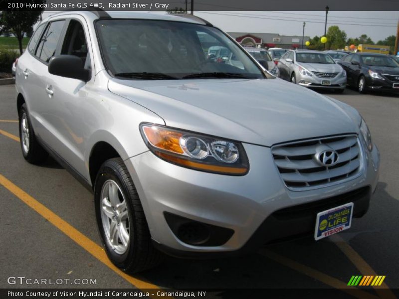 Radiant Silver / Gray 2010 Hyundai Santa Fe GLS 4WD