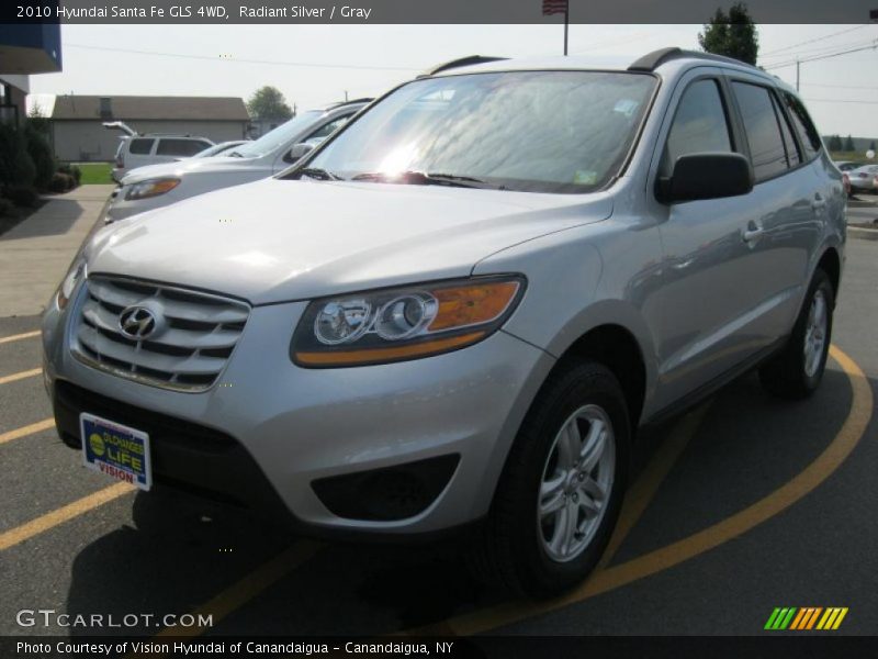 Radiant Silver / Gray 2010 Hyundai Santa Fe GLS 4WD