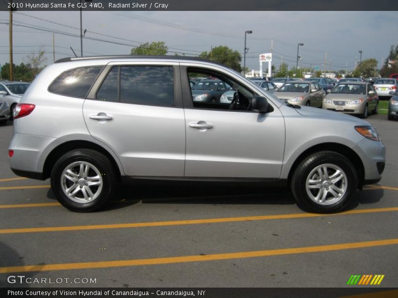 Radiant Silver / Gray 2010 Hyundai Santa Fe GLS 4WD