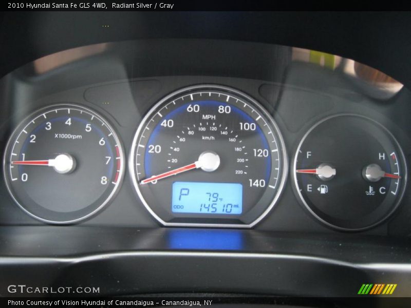 Radiant Silver / Gray 2010 Hyundai Santa Fe GLS 4WD