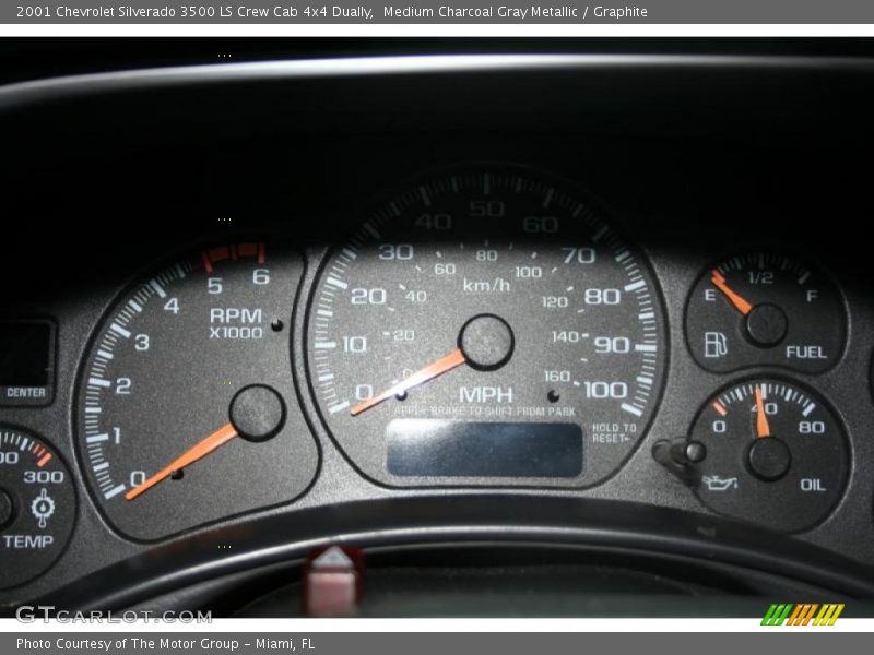 Medium Charcoal Gray Metallic / Graphite 2001 Chevrolet Silverado 3500 LS Crew Cab 4x4 Dually