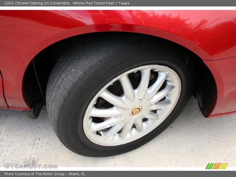 Inferno Red Tinted Pearl / Taupe 2003 Chrysler Sebring LXi Convertible