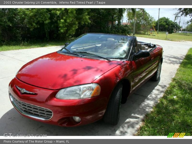 Inferno Red Tinted Pearl / Taupe 2003 Chrysler Sebring LXi Convertible