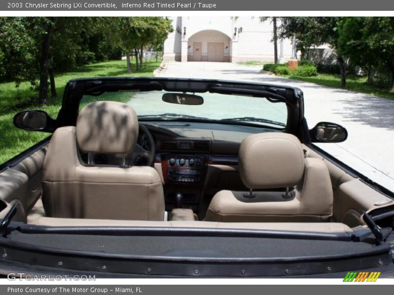 Inferno Red Tinted Pearl / Taupe 2003 Chrysler Sebring LXi Convertible