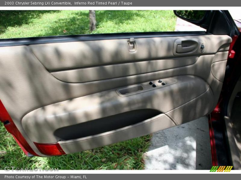 Inferno Red Tinted Pearl / Taupe 2003 Chrysler Sebring LXi Convertible