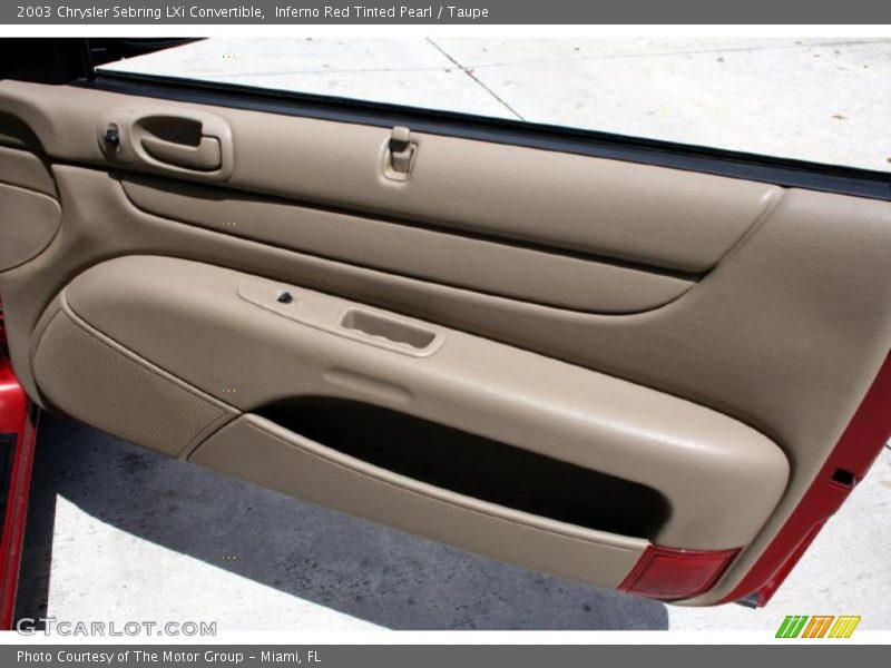 Inferno Red Tinted Pearl / Taupe 2003 Chrysler Sebring LXi Convertible
