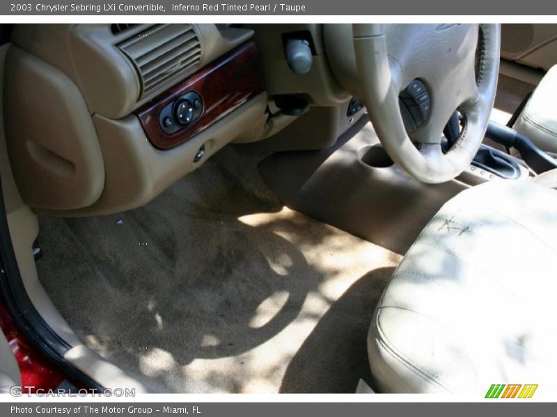 Inferno Red Tinted Pearl / Taupe 2003 Chrysler Sebring LXi Convertible