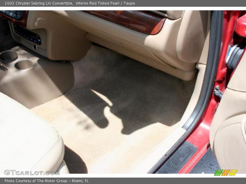 Inferno Red Tinted Pearl / Taupe 2003 Chrysler Sebring LXi Convertible