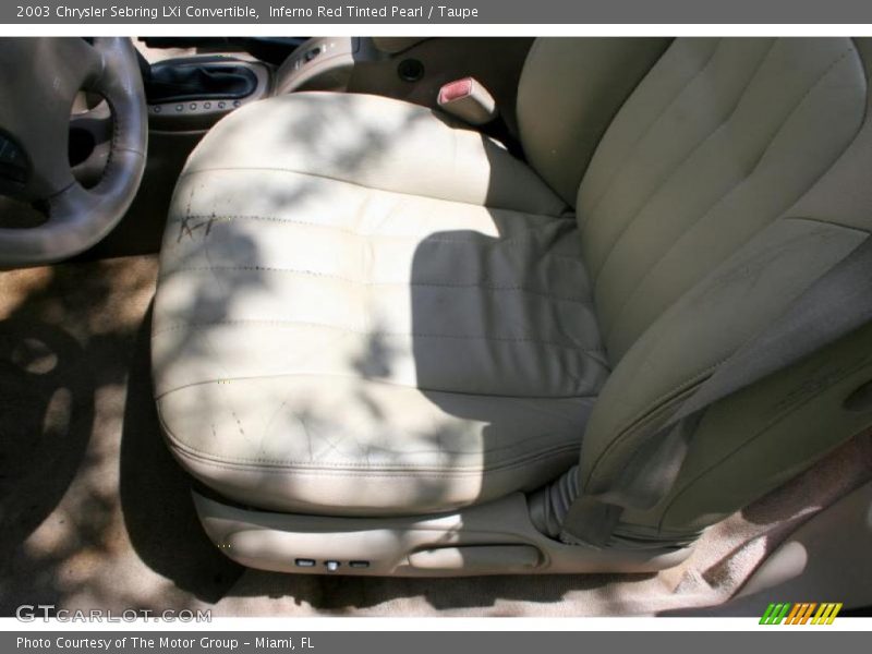 Inferno Red Tinted Pearl / Taupe 2003 Chrysler Sebring LXi Convertible