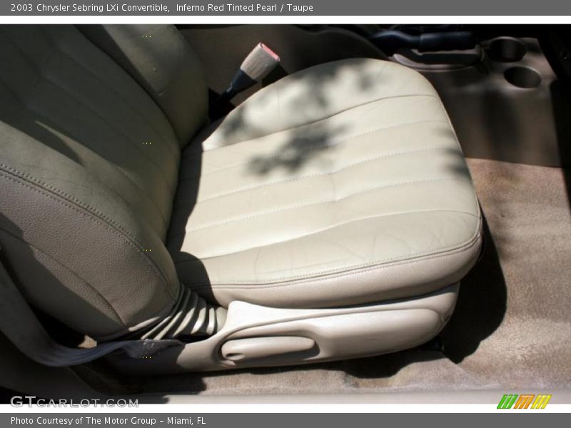 Inferno Red Tinted Pearl / Taupe 2003 Chrysler Sebring LXi Convertible