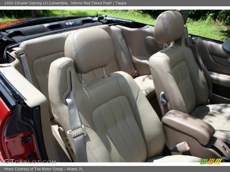 Inferno Red Tinted Pearl / Taupe 2003 Chrysler Sebring LXi Convertible