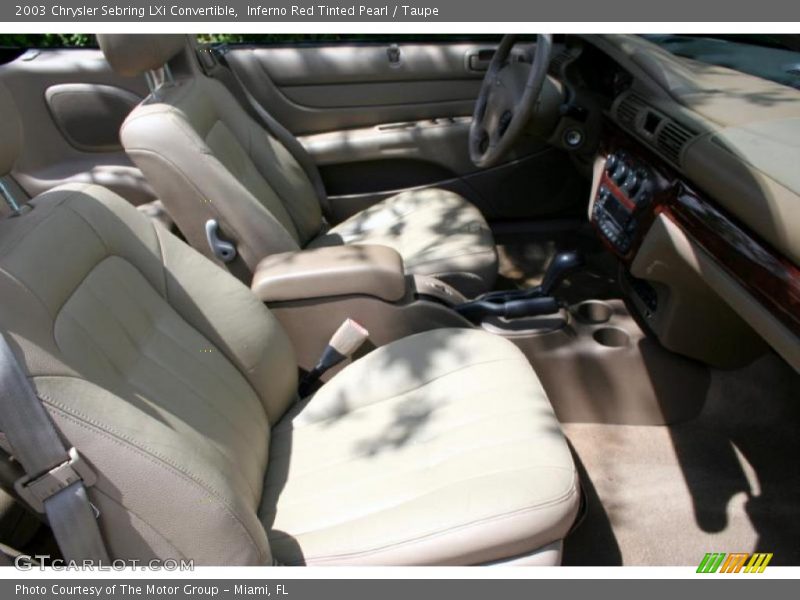 Inferno Red Tinted Pearl / Taupe 2003 Chrysler Sebring LXi Convertible