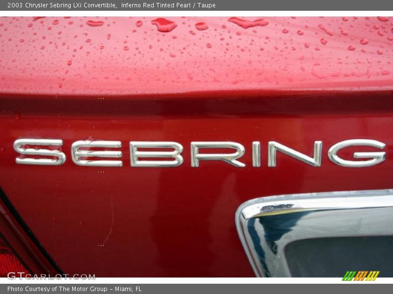 Inferno Red Tinted Pearl / Taupe 2003 Chrysler Sebring LXi Convertible