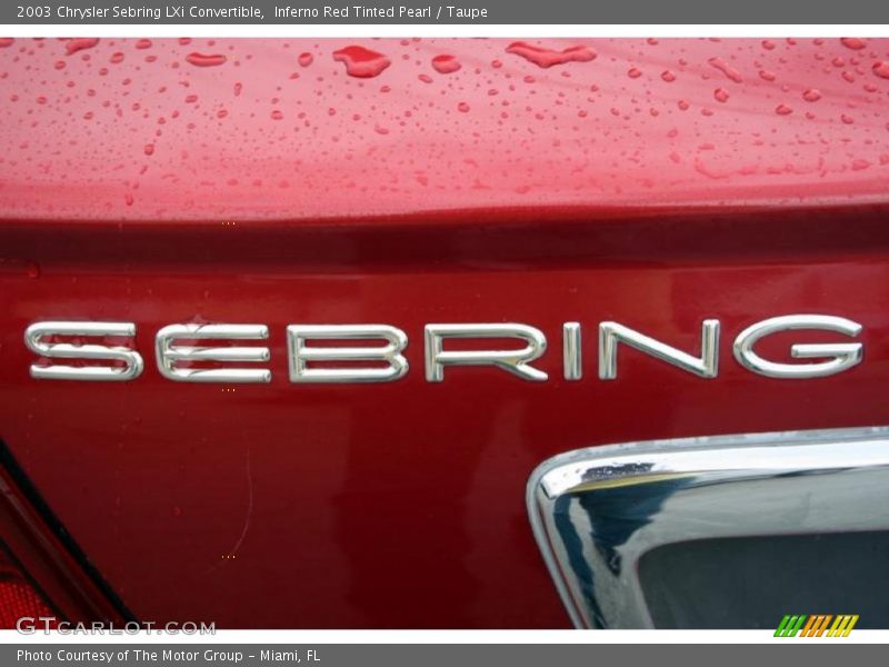 Inferno Red Tinted Pearl / Taupe 2003 Chrysler Sebring LXi Convertible