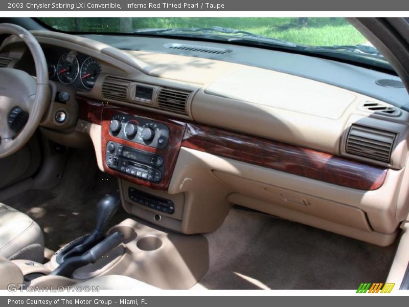 Inferno Red Tinted Pearl / Taupe 2003 Chrysler Sebring LXi Convertible