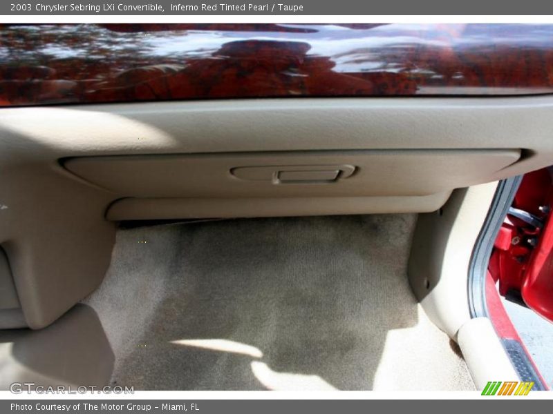 Inferno Red Tinted Pearl / Taupe 2003 Chrysler Sebring LXi Convertible