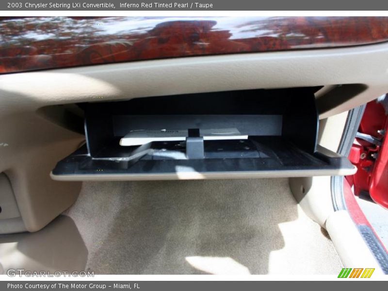 Inferno Red Tinted Pearl / Taupe 2003 Chrysler Sebring LXi Convertible