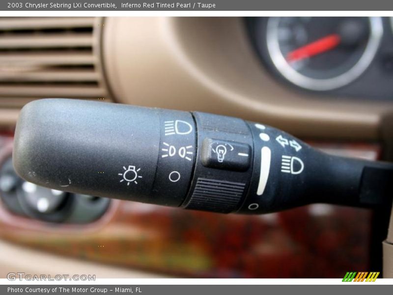 Inferno Red Tinted Pearl / Taupe 2003 Chrysler Sebring LXi Convertible
