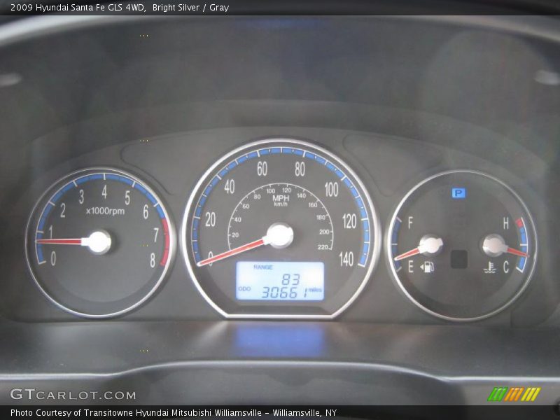 Bright Silver / Gray 2009 Hyundai Santa Fe GLS 4WD