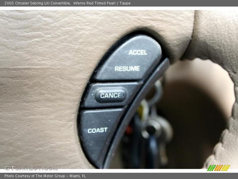Inferno Red Tinted Pearl / Taupe 2003 Chrysler Sebring LXi Convertible