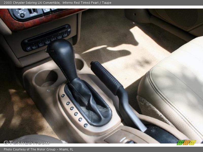 Inferno Red Tinted Pearl / Taupe 2003 Chrysler Sebring LXi Convertible