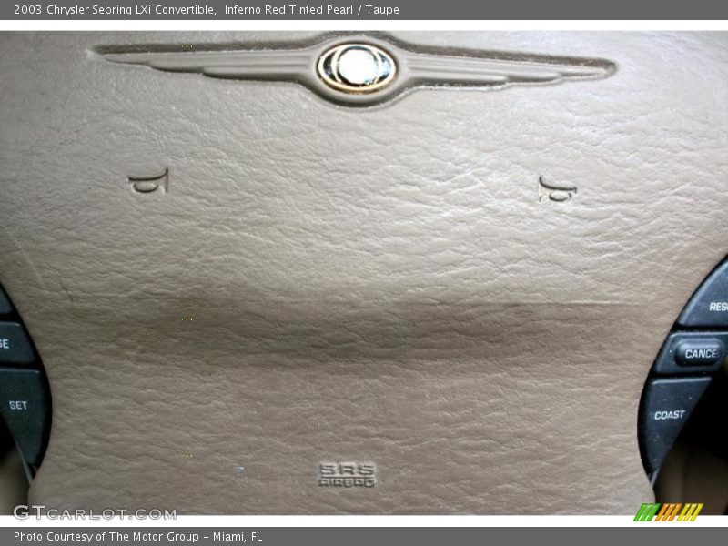 Inferno Red Tinted Pearl / Taupe 2003 Chrysler Sebring LXi Convertible