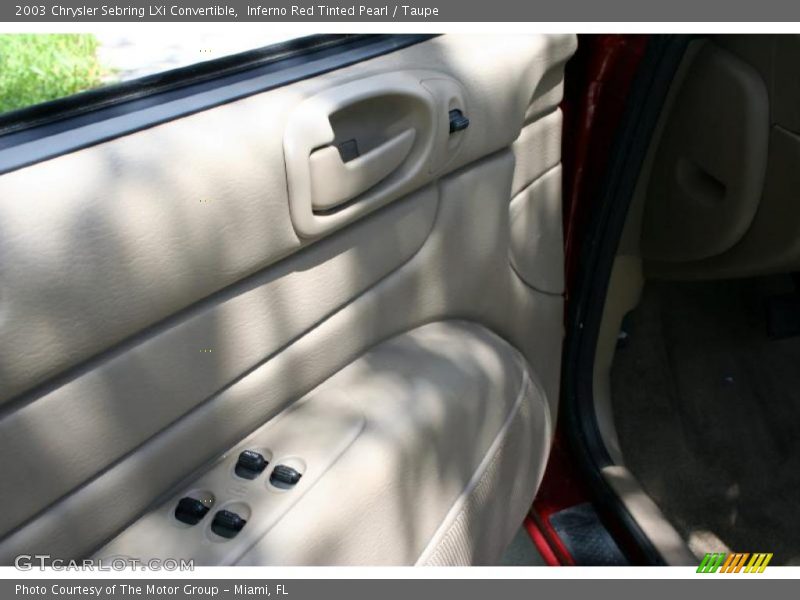 Inferno Red Tinted Pearl / Taupe 2003 Chrysler Sebring LXi Convertible
