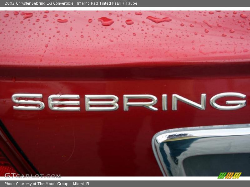 Inferno Red Tinted Pearl / Taupe 2003 Chrysler Sebring LXi Convertible