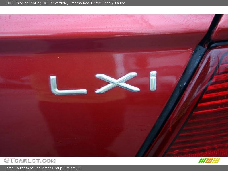 Inferno Red Tinted Pearl / Taupe 2003 Chrysler Sebring LXi Convertible