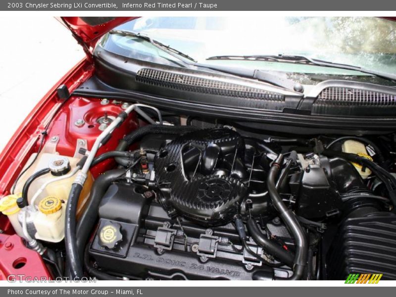 Inferno Red Tinted Pearl / Taupe 2003 Chrysler Sebring LXi Convertible