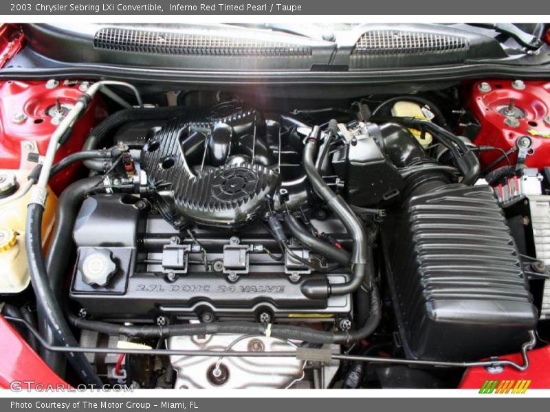 Inferno Red Tinted Pearl / Taupe 2003 Chrysler Sebring LXi Convertible
