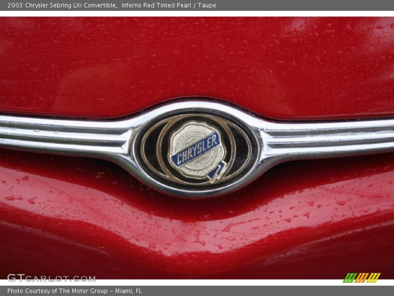 Inferno Red Tinted Pearl / Taupe 2003 Chrysler Sebring LXi Convertible